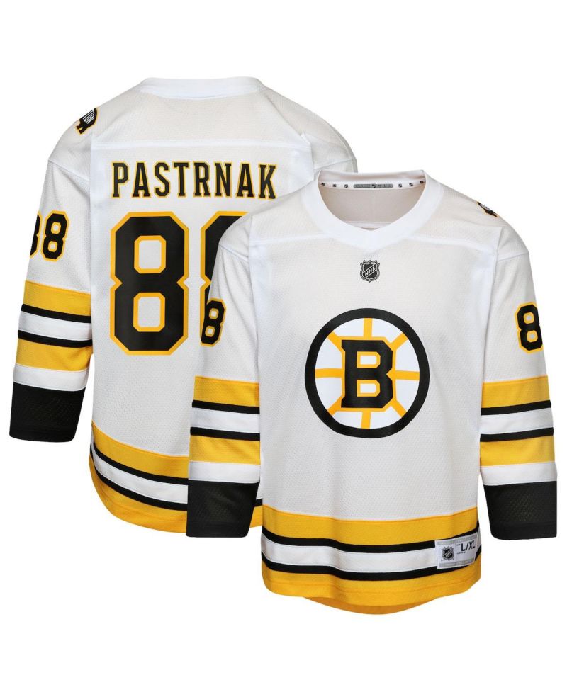 Big Boys and Girls David Pastrnak White Boston Bruins Home Replica Player Jersey