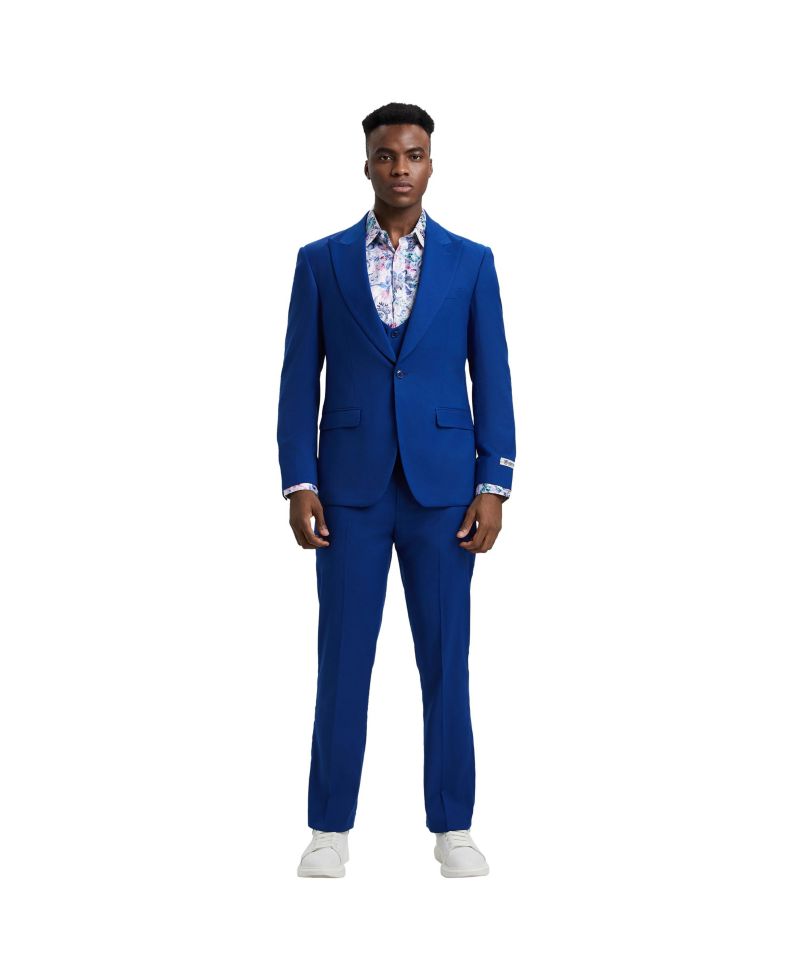 Men's Stacy Adams Hybrid-Fit 3pc Suit Set, Jacket Vest and Pants