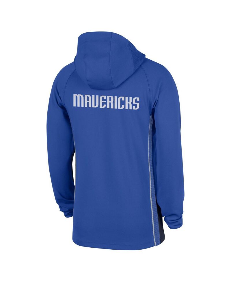 Men's Royal Dallas Mavericks Authentic On Court Zone Quarter-Zip Dri-FIT Hoodie Jacket