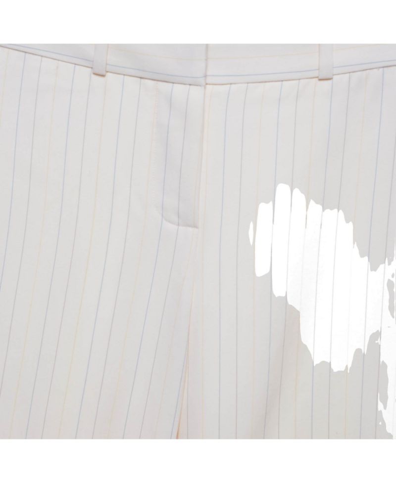 Women's Striped Twill Wide Leg Trousers