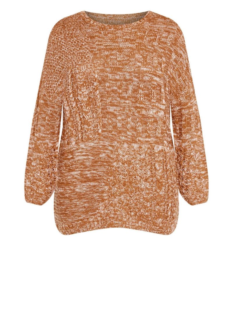 Women's Plus Size Charli Drop Shoulder Cable Sweater