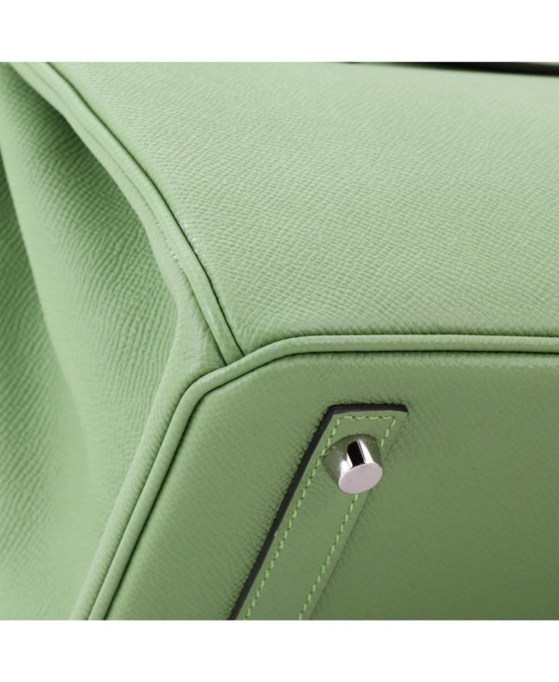 Pre-Owned Hermes Birkin 30 Handbag Green Epsom with Palladium Hardware