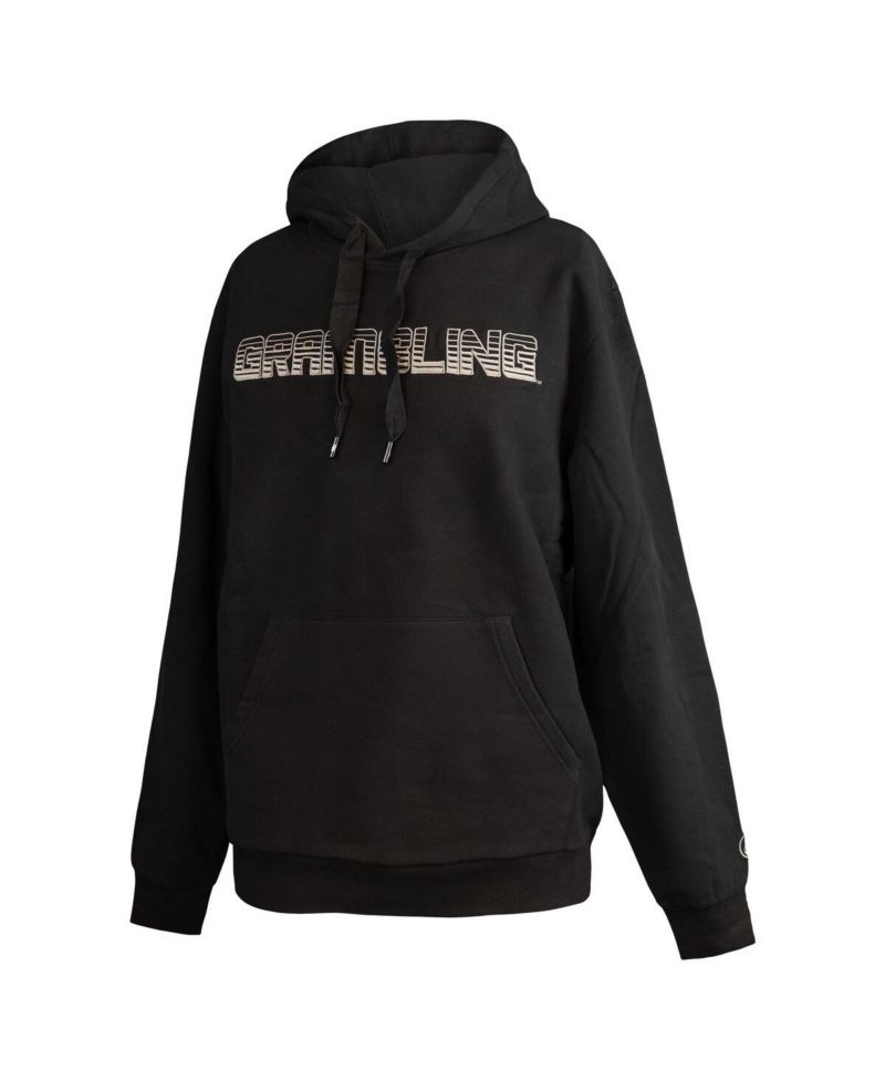 Men's Black Grambling Tigers Puff Print Sliced Pullover Hoodie