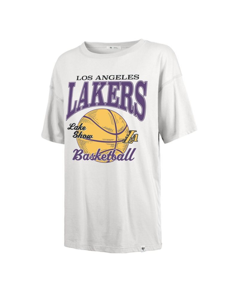 Women's White Los Angeles Lakers City Edition Down Court Sadie T-Shirt