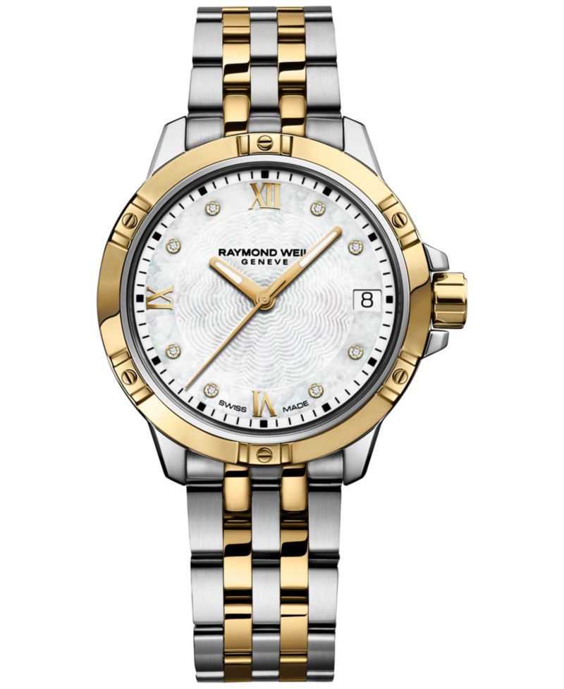 Women's Swiss Tango Diamond-Accent Two-Tone Stainless Steel Bracelet Watch 30mm