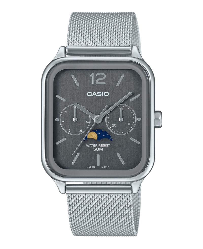 Men's Silver-Tone Stainless Steel Watch, 34mm