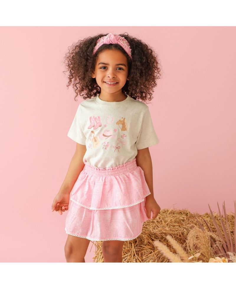 Little Girls 5-8 Western Girlie Short Sleeve T-Shirt