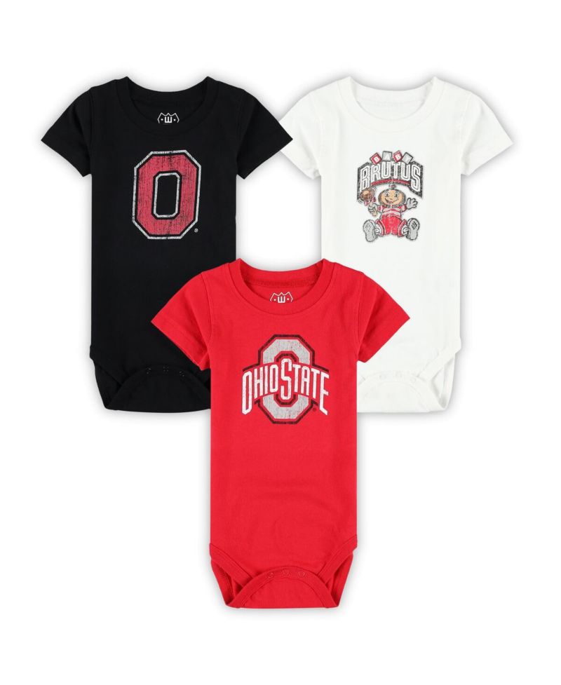 Baby Boys and Girls 3-Pack Ohio State Buckeyes Bodysuit Set