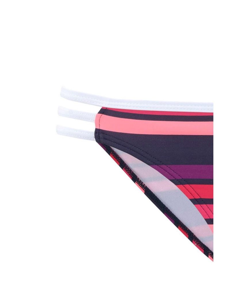 Women's Striped Strappy Bikini Cutout Moderate-Coverage Swim Bottom