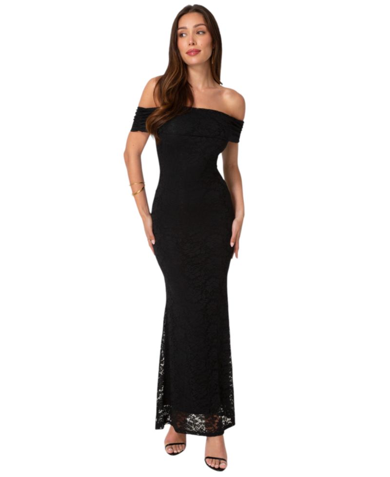 Women's Off-the-Shoulder Lace Maxi Dress