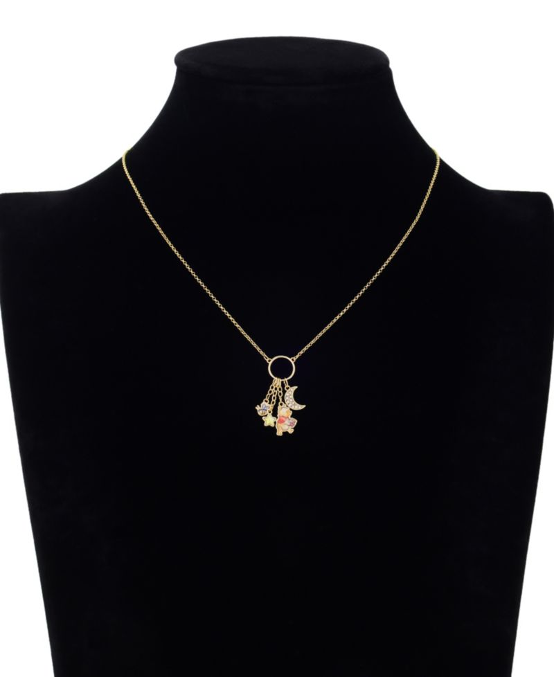 Winnie the Pooh Crystal Cluster Charm Necklace