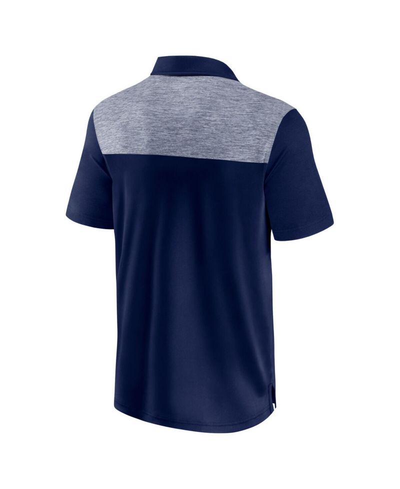 Men's Navy Seattle Kraken Iconic Brushed Blocked Polo Shirt