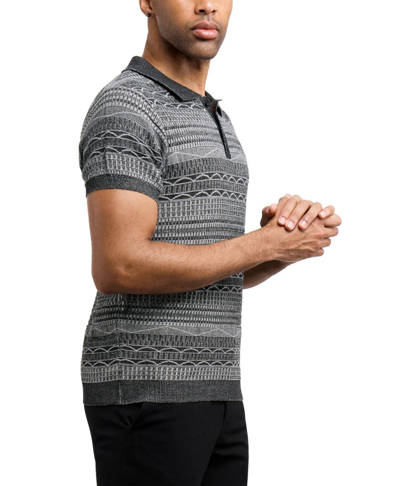 Men's Allover Jacquard Sweater Polo