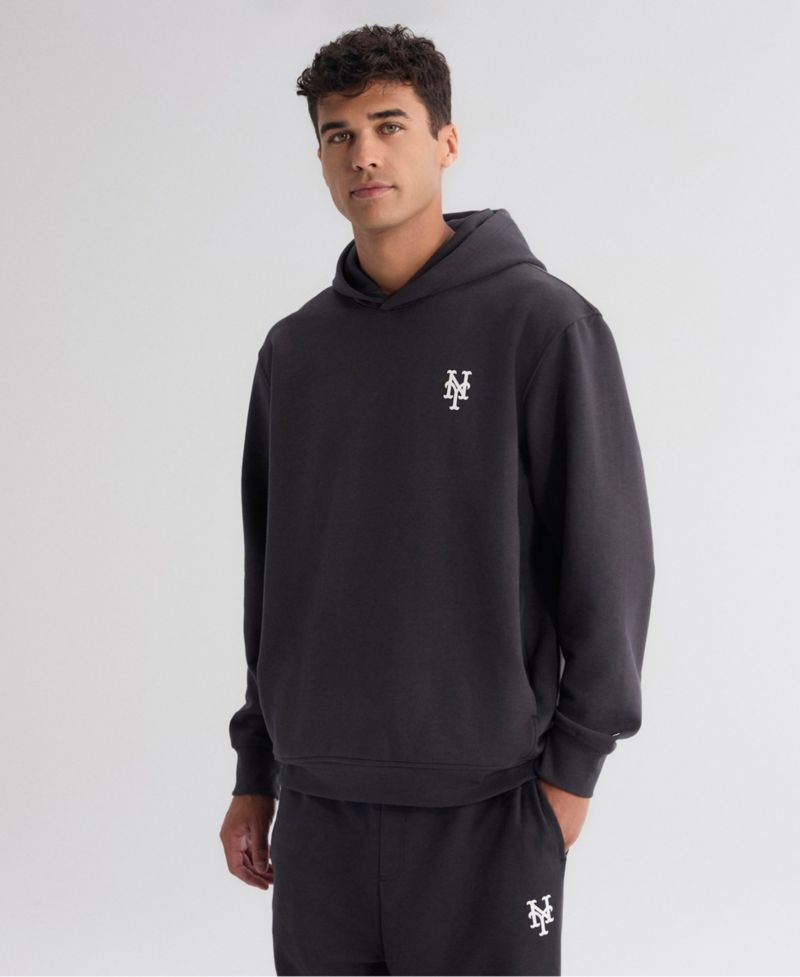 Men's Charcoal New York Mets Clutch Tri-Blend Hoodie