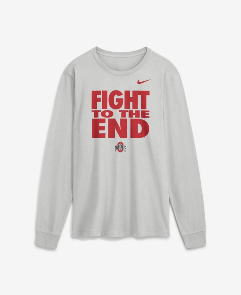 Men's Ohio State Sideline Slogan Long-Sleeve Crewneck T-Shirt