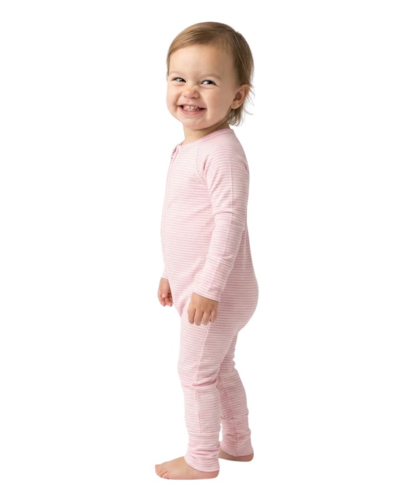 Baby Girls Peony Stripe Bamboo Sleeper