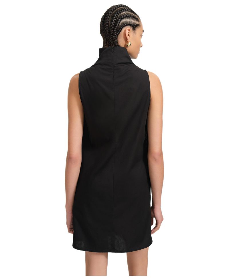 Women's Minna Wide-Neck Relaxed-Fit Cotton Mini Dress with Pockets