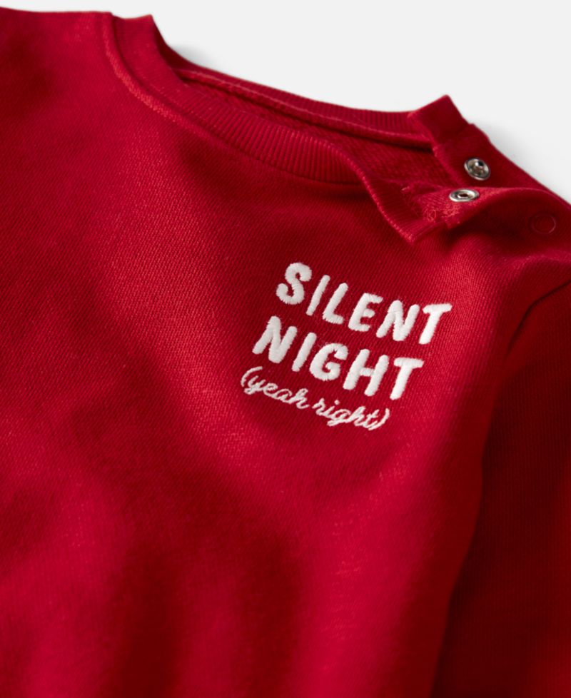 Baby Boys' or Baby Girls' Silent Night Long-Sleeve Bodysuit