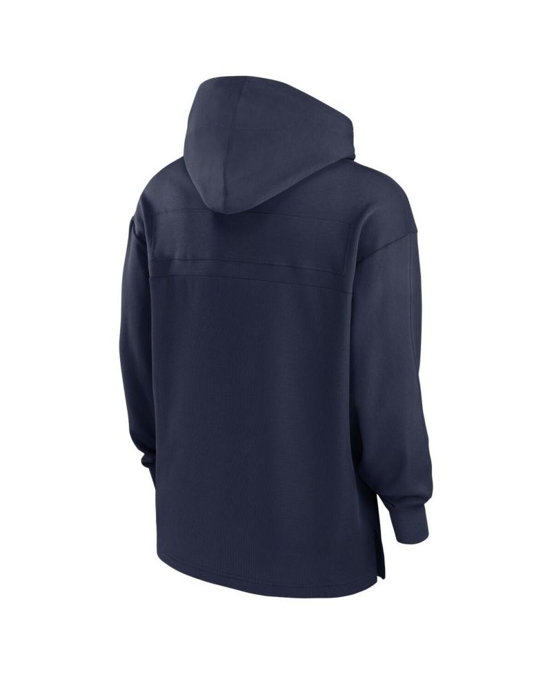 Men's Navy Michigan Wolverines 2024/25 Sideline Jersey Performance Pullover Hoodie