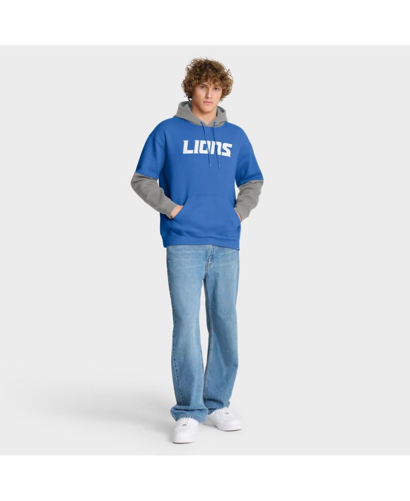 Men's Blue Detroit Lions Helmet Pullover Hoodie