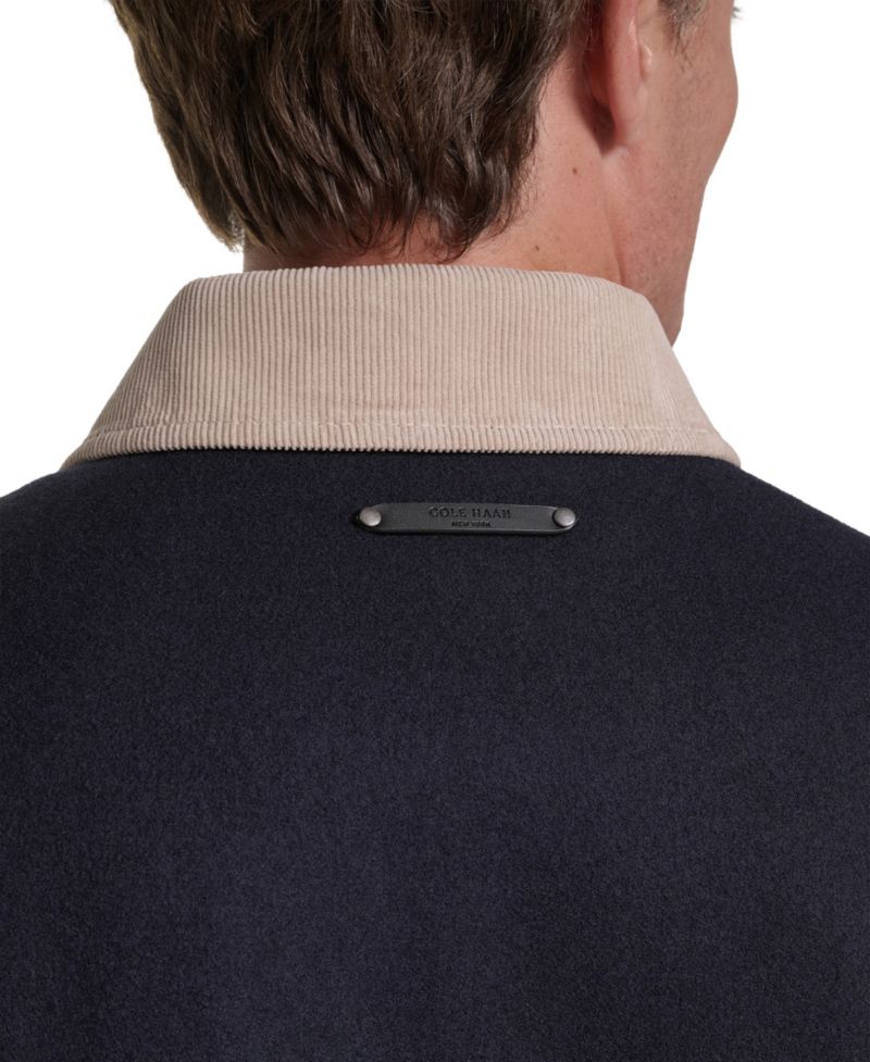 Men's Front-Zip Melton Wool Jacket