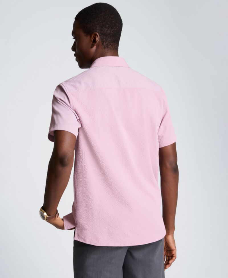 Men's Mixed Media Point Collar Sport Shirt