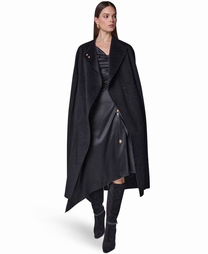 Women's Wool-Blend Maxi Cape Coat