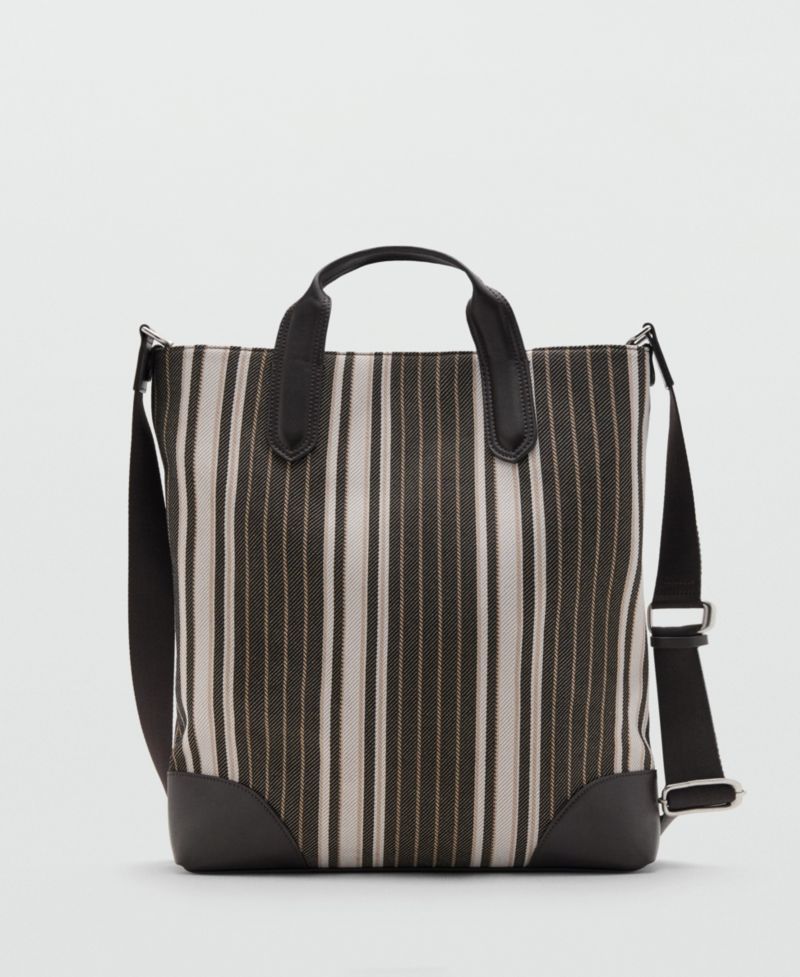 Men's Striped Tote Bag