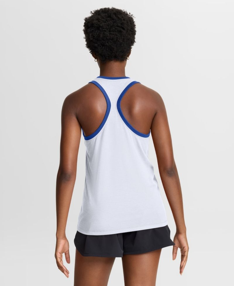 Women's White Duke Blue Devils Uni Name Tri-Blend Dri-FIT Tank Top