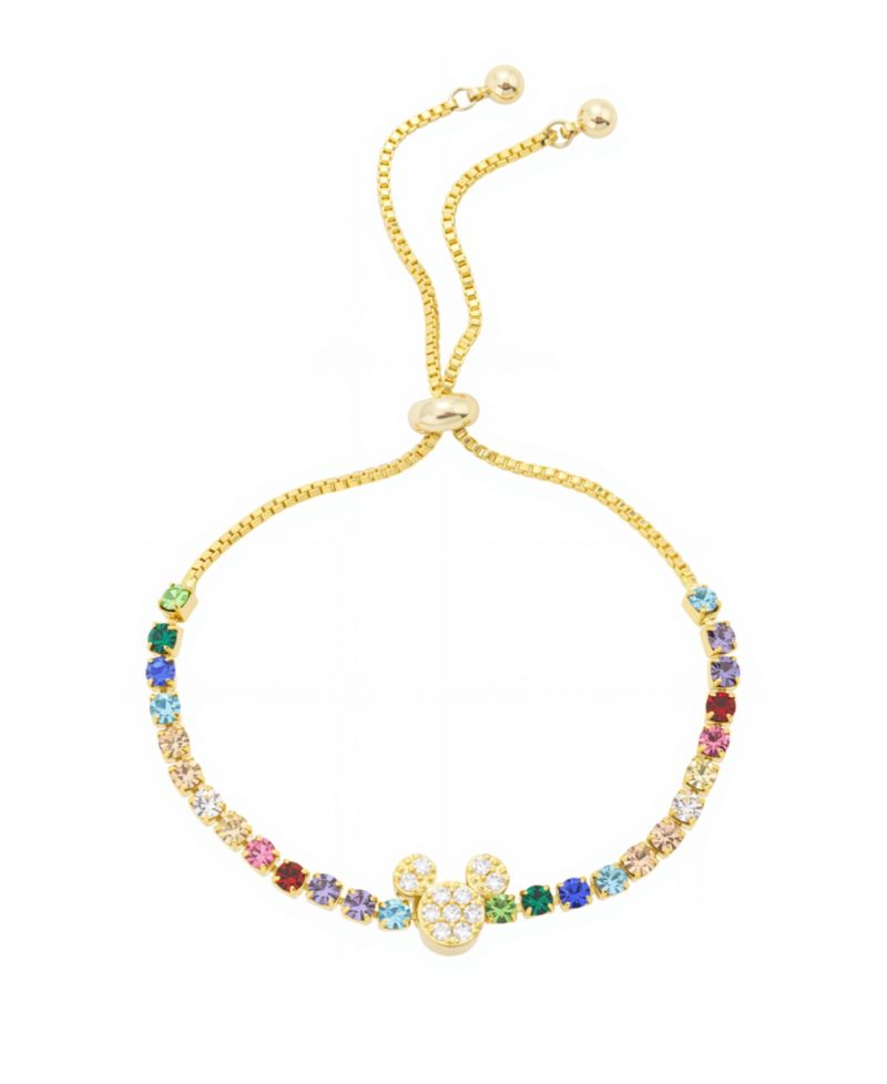 Multi Color Crystal Mickey Mouse Bolo Bracelet