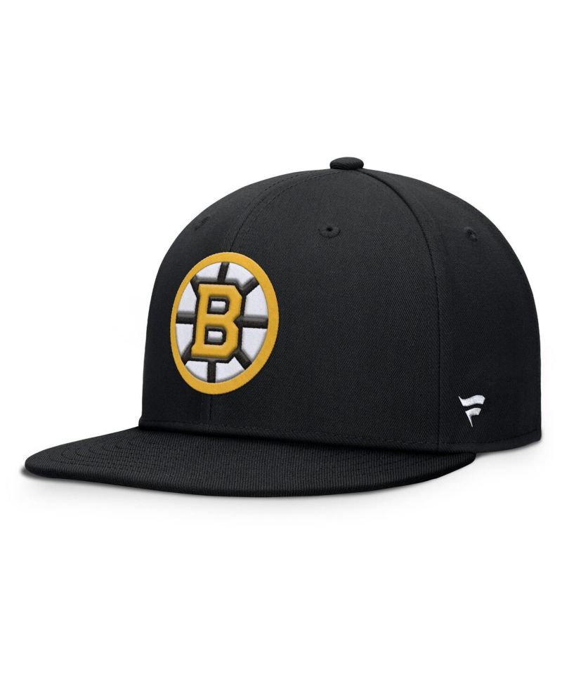 Men's Black Boston Bruins Primary Logo Snapback Hat