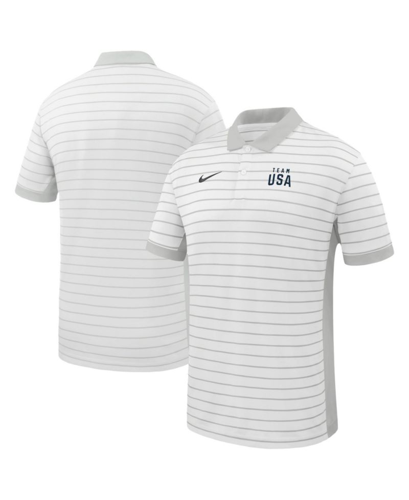 Men's White Team USA Victory Stripe Dri-FIT Polo Shirt