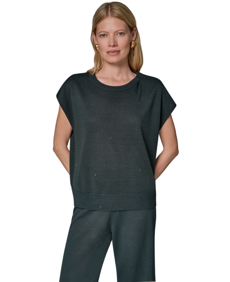 Women's Crewneck Cap-Sleeve Sweater