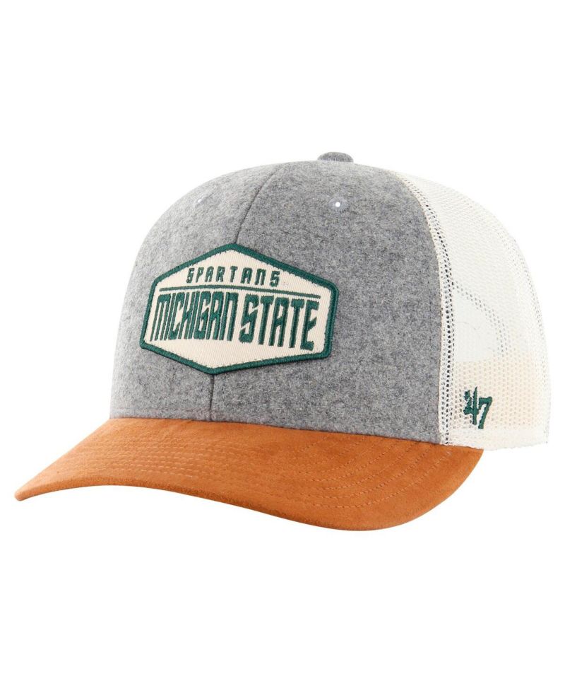 Men's Heather Gray Michigan State Spartans Drover Trucker Adjustable Hat