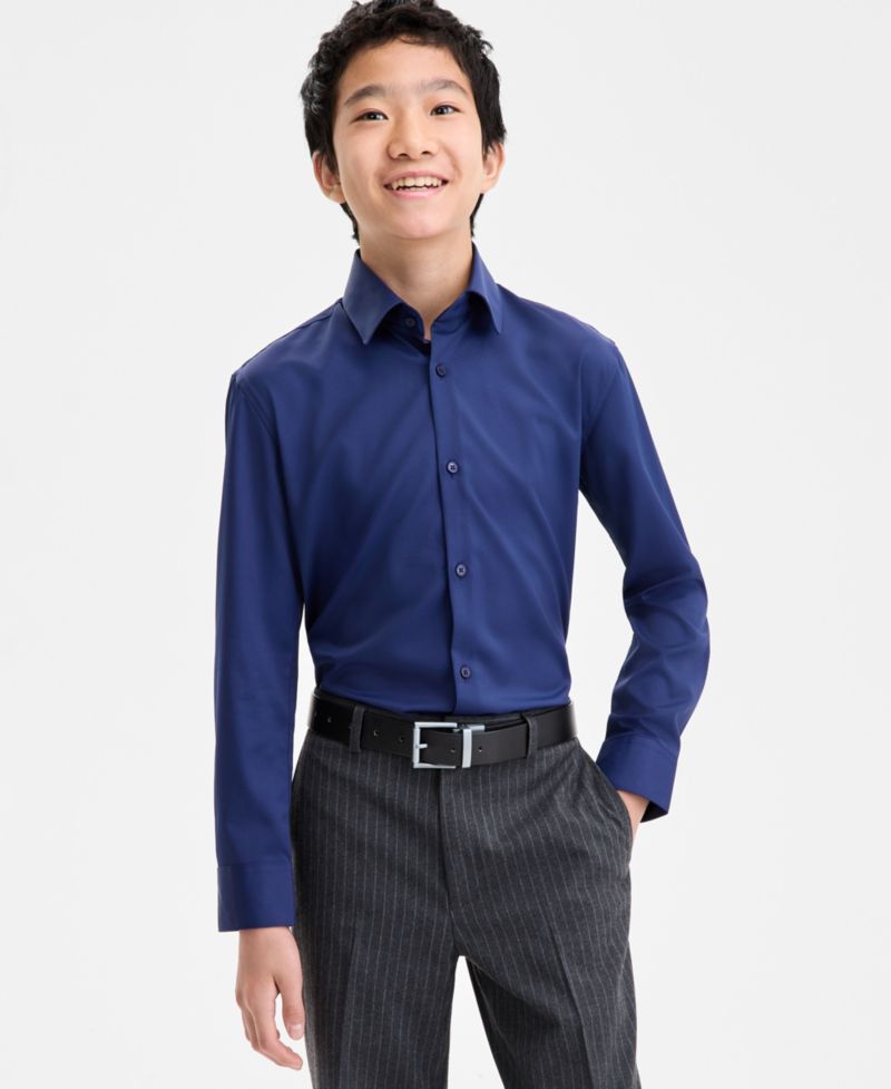 Michael Kors Boys' 8-20 Long-Sleeve Dress Shirt