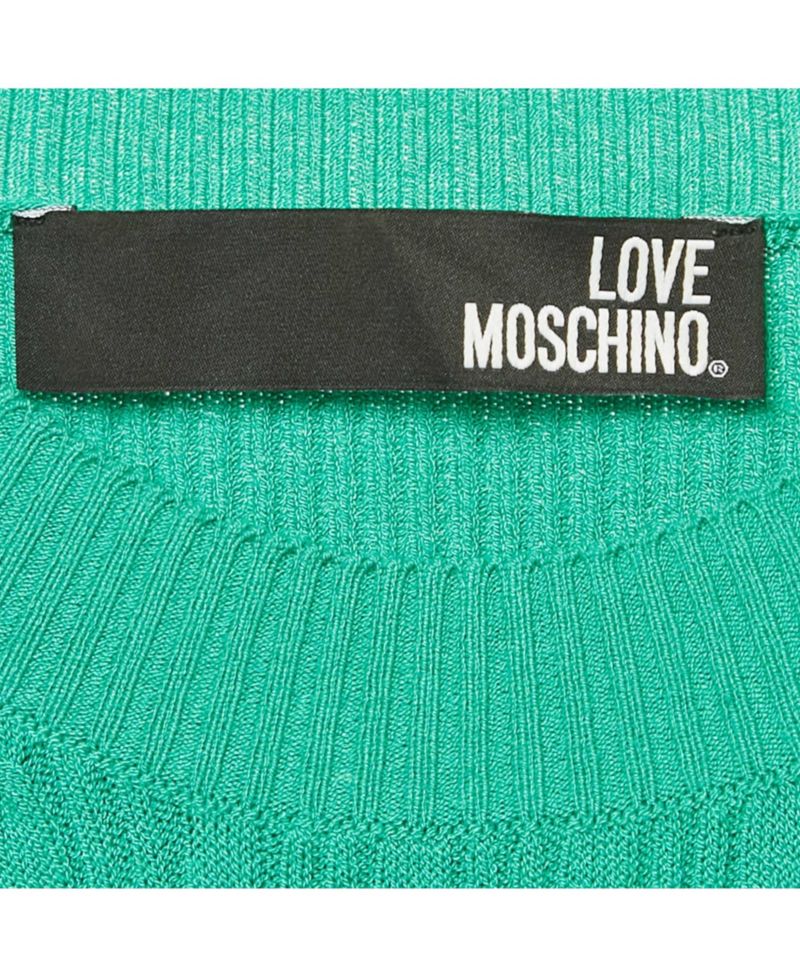 Women's Green Knit Belted Midi Dress