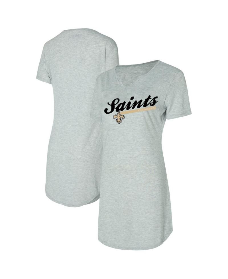 Women's Gray New Orleans Saints Petition Knit Nightshirt