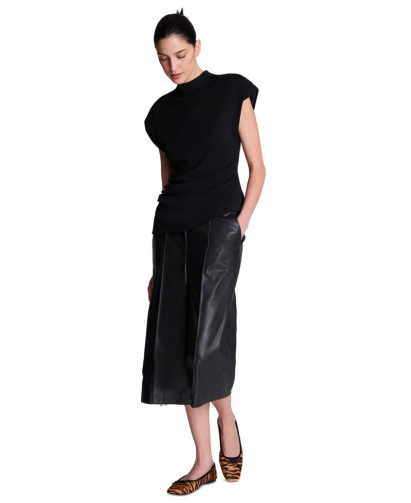 Women's Extended Shoulder Keyhole Back Mock Neck