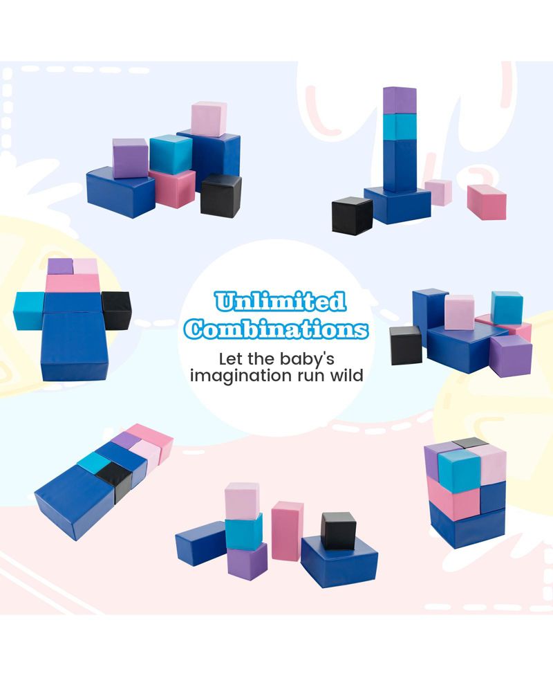 Kids 7-Piece Foam Building Blocks Kids-Colorful