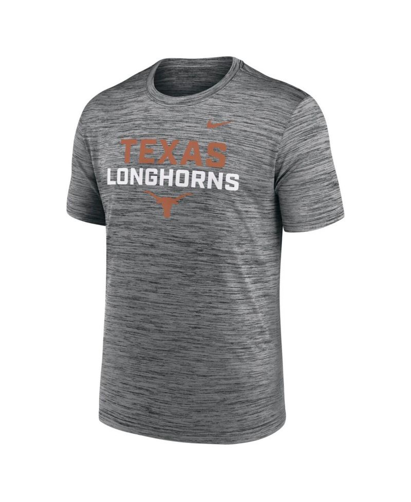 Men's Anthracite Texas Longhorns Campus Center Stack Velocity Performance T-Shirt