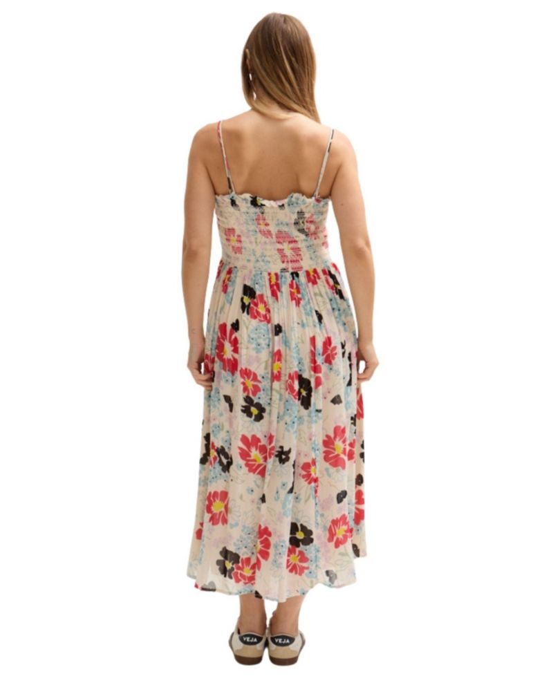 Women's Jessica Detachable Strap Poppy Print Midi Dress
