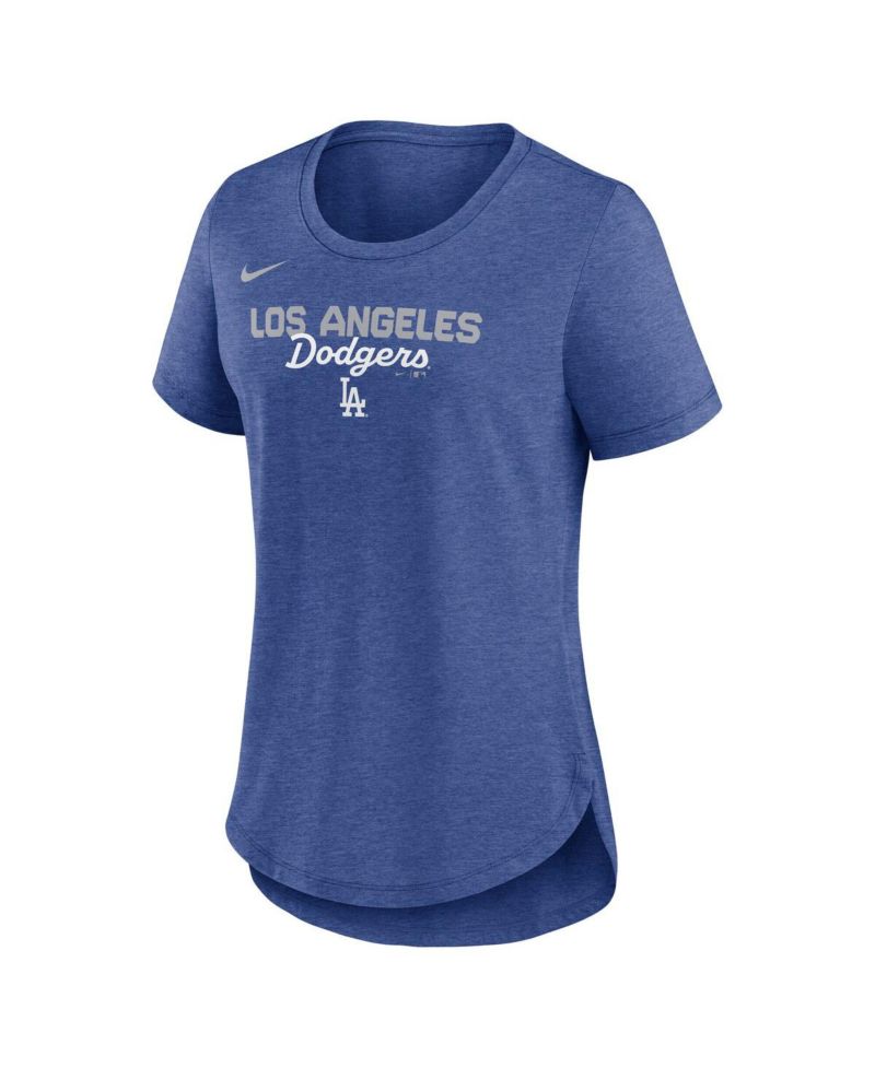 Women's Heather Royal Los Angeles Dodgers Arched Tri-Blend T-Shirt