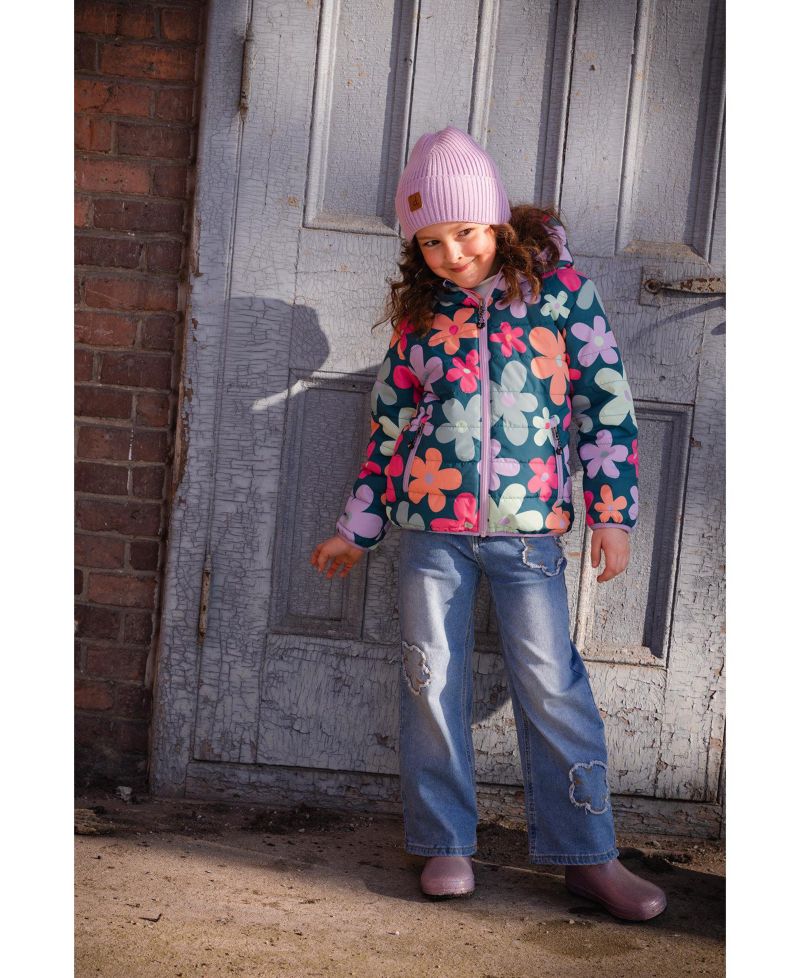 Little and Big Girl (6-14) Quilted Mid-Season Jacket