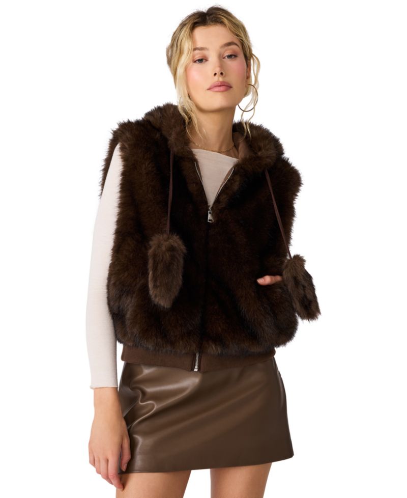 Women's Hooded Faux Fur Sophee Vest