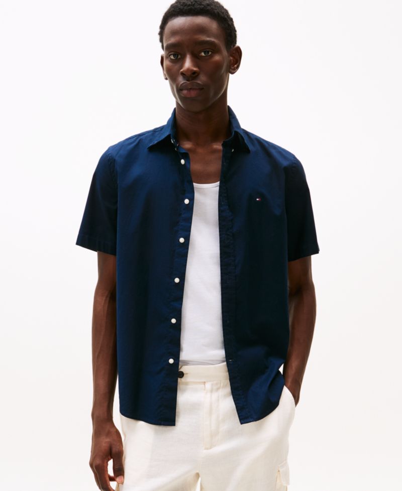 Men's Short Sleeve Flex Poplin Regular Fit Shirt
