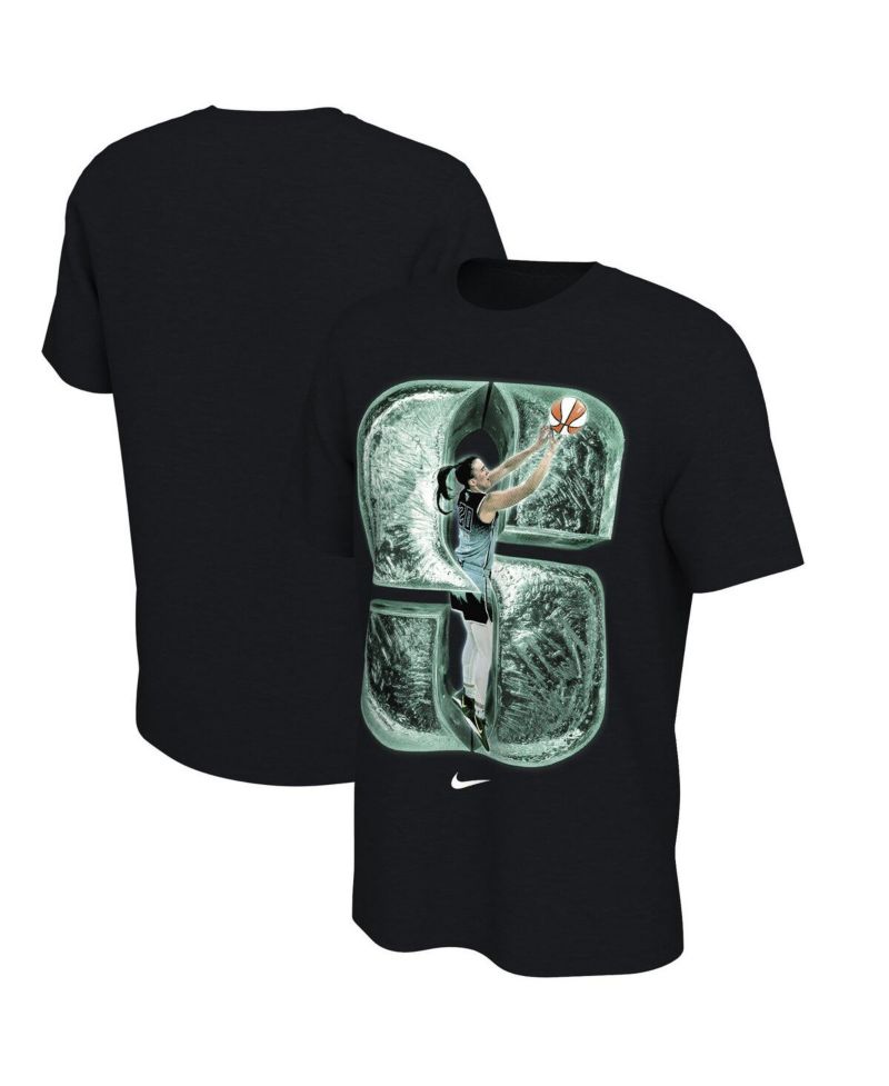 Men's and Women's Sabrina Ionescu Black New York Liberty WNBA Summit Player T-Shirt