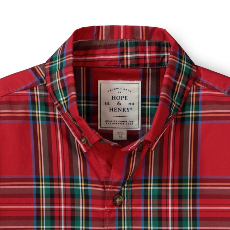 Men's Hope and Henry Organic Long Sleeve Stretch Poplin Button Down Shirt