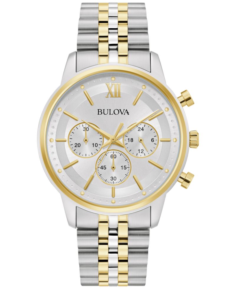 Men's Classic Chronograph Two-Tone Stainless Steel Bracelet Watch 41mm
