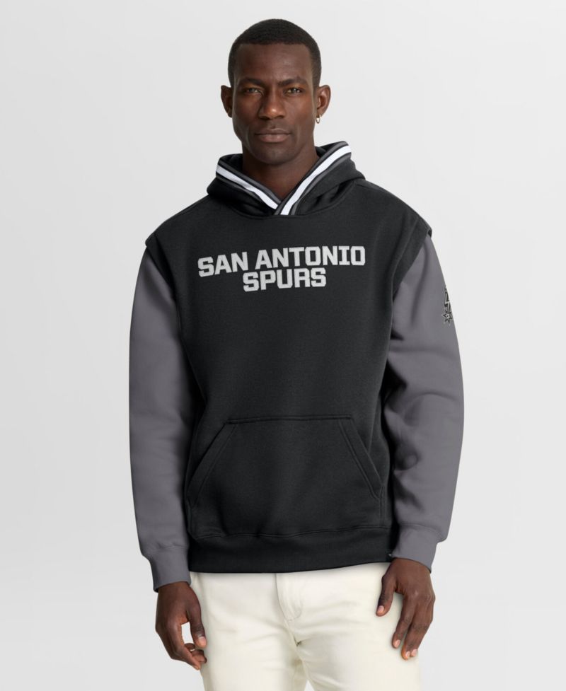 Men's Black/Gray San Antonio Spurs Half Court Shot Clock Fastbreak Hoodie