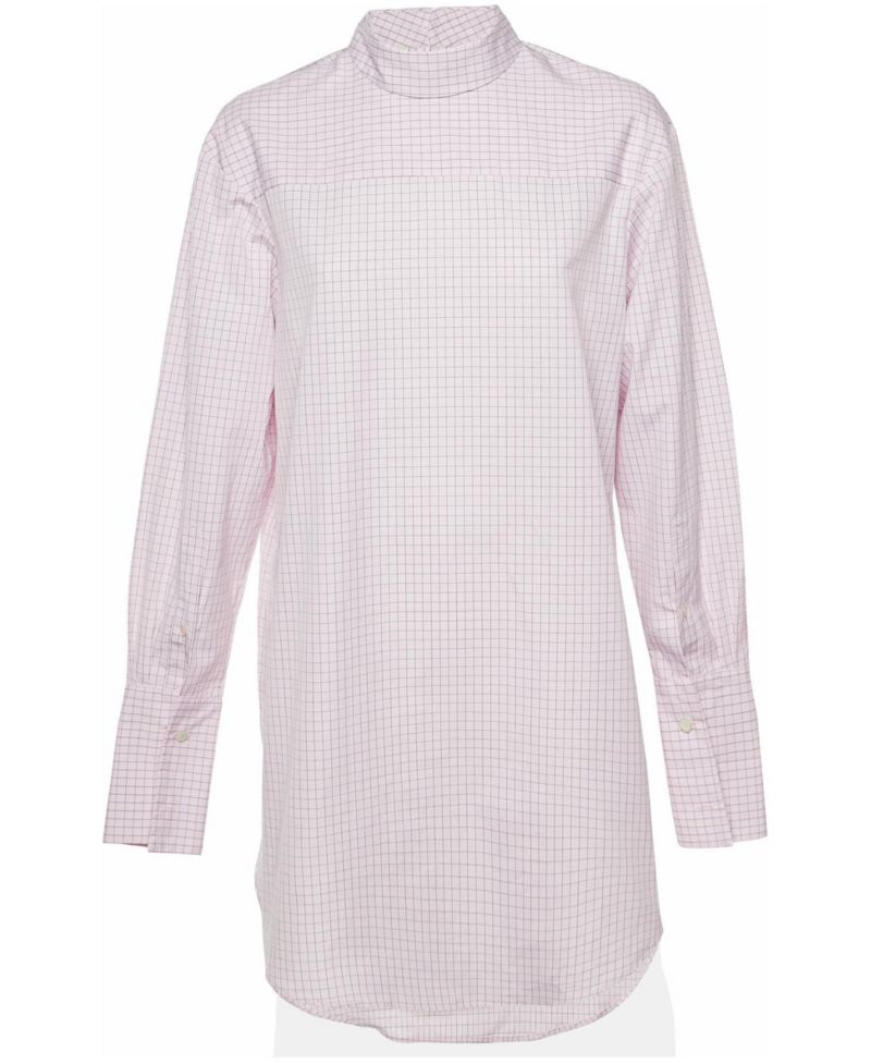 Women's Corso Checkered Cotton Mock Neck Shirt